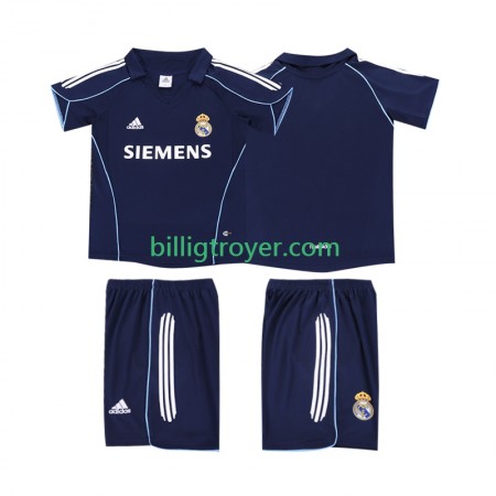 Billige Fotballdrakter Real Madrid 2006 Barn Retro Bortedraktsett 2005 Kortermet